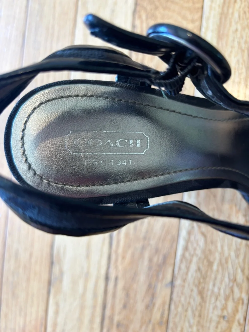 Vintage COACH T-Strap High Heel Sandals - Women - Picture 4 of 7